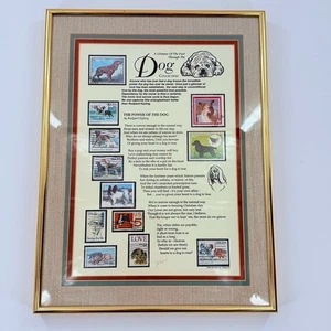 RUDYARD KIPLING Vtg Wall Hanging The Power Of The Dog - Stamps Framed - Picture 1 of 6