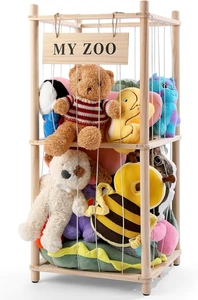 Stuffed Animal Storage Zoo Wooden Stuffed Animal Organizer with Elastic Cords - Picture 1 of 12
