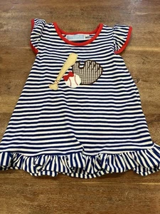 Trotter St. Kids Girls Baby Toddler Baseball  Embroidered Dress Size 12 Months - Picture 1 of 6