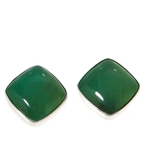 Jay King Green Chrysoprase Sterling Silver Stud Earrings - Picture 1 of 2