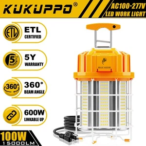 100 Watt LED Temporary Work Light -Linkable & Industrial-Grade for Construction - Picture 1 of 11