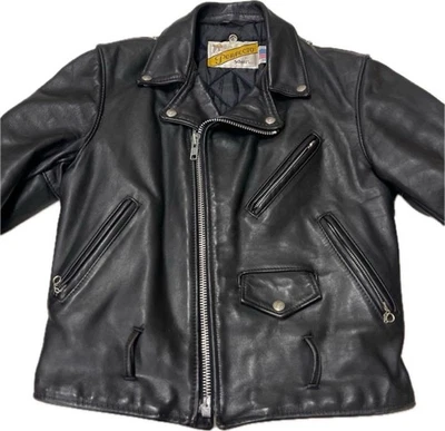 Schott NYC 618, PERFECTO Double Rider Jacket, Cowhide, Made in USA,Size 36,Black - Image 1 of 4