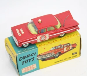 Corgi Toys 439 Chevrolet Fire Chief Toy Car in Original box boxed vintage - Picture 1 of 15