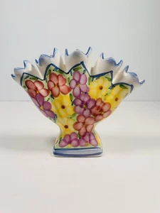 Vintage Vase geriffelt Portugal Kunst Jay Willfred Andrea von Sadek LESEN - Bild 1 von 10