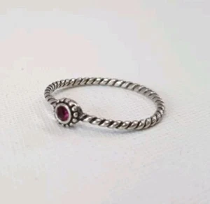 925 Sterling Silver Pink Tourmaline October Birthstone Libra Scorpio Ring Sz 8 - Picture 1 of 4