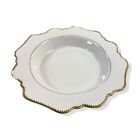 $92 Anna Weatherley White Simply Anna Antique Gold Rimmed Soup Ø8.75"
