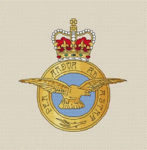 Insignia RAF Diseño Punto de Cruz (W152mm x H152mm (W6" x H6"), Kit o Gráfico) - Imagen 1 de 1