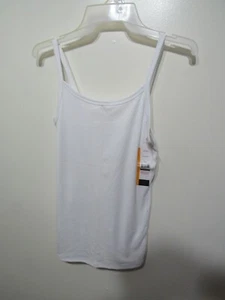 New No Boundaries Rib Cami Size M 7 9 Juniors White Pull Over Straps Casual - Picture 1 of 3
