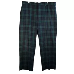 Vtg 70s Pendleton Wool Blackwatch Tartan Trousers Plaid Pants 36x29 USA Green - Picture 1 of 8