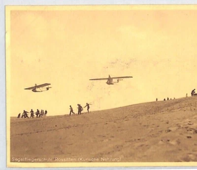 GERMANY Aviation Postcard GLIDER *ROSSITTEN* Prussia Curonian Spit PG48 - Image 1 of 4