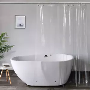 Aoohome Clear 72 Width X 66 Height Inch Short Shower Curtain Liner, Plastic PEVA - Picture 1 of 12