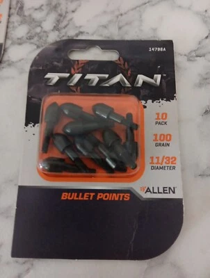 TITAN Allen BULLET POINTS 100 GRAIN 11/32:十字尖 10 件装 NERW 密封 — 第 1/4 张图片