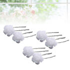 20 Pcs Bridesmaid Hair Accessories White Rose Clips The Flowers