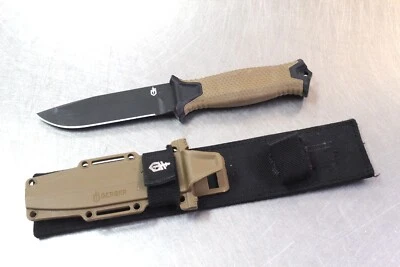 Cuchillo de hoja fija GERBER USA 08724 StrongArm Coyote marrón borde liso con funda Foto 1 de 3