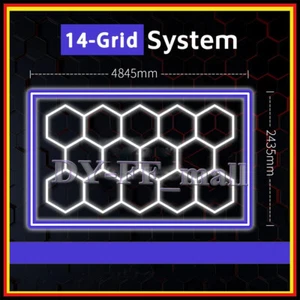 14X Hexagon LED Lampe Werkstatt Garage Wand Decken Leuchte Waben Beleuchtung DHL - Picture 1 of 24