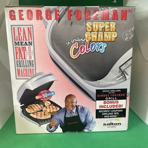 George Foreman Lean Mean Fat Reducing Grilling Machine GR18BWC Silver Bun Warmer - Picture 1 of 11