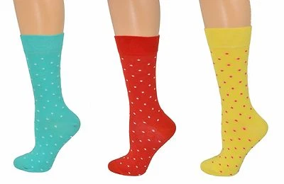Sierra Socks Cotton Small Dot Pattern Women's 3 Pair Pack Socks, Best Mum Socks - Image 1 of 4