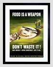 Propaganda War Food Weapon Don't Waste Empty Plate Framed Art Print B12x11154