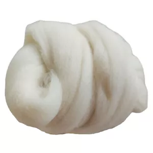100g Natural Cream White Wool Fiber Roving Felting Needle Felting DIY Dolls Toy - Picture 1 of 6