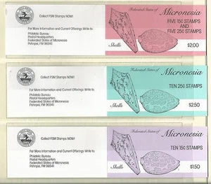 1990 Booklets set of 3 all stamps Complete MUH Value Fronts & Backs shown - Picture 1 of 2
