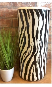 Black & White Zebra Ceramic Umbrella / Walking Stick Stand Large Vase MIN0829 - Picture 1 of 5