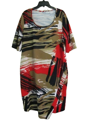 Vestido vaquero para mujer tejido elástico manga codo estampado abstracto talla XL Foto 1 de 3