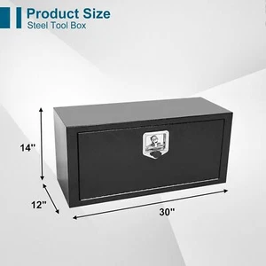 30 pulgadas X 12 pulgadas X 14 in. Caja de herramientas de almacenamiento debajo de la carrocería de hierro para camión con cerradura de alta resistencia - Imagen 1 de 7