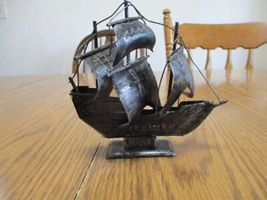 BARCO DE HOJALATA VELERO MAYFLOWER PEREGRINO PURITANOS ACCIÓN DE GRACIAS - Imagen 1 de 10