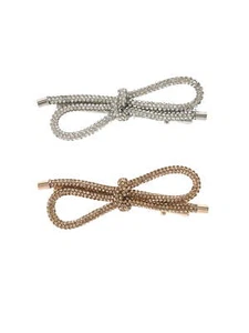 Metallic Bow Hair Clips, Set of 2 - Picture 1 of 4