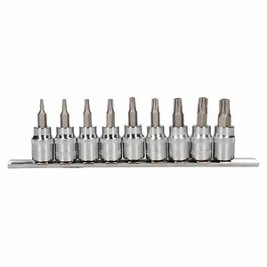 Juego de 5 tomas de broca de seguridad Torx Plus TPS10 - TPS50 3/8"" unidad de 9 piezas en riel - Imagen 1 de 3