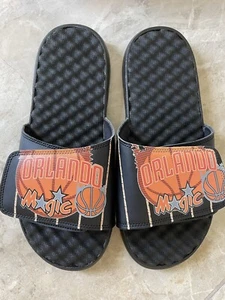 Orlando Magic Basketball Slide Primary Motto Sandals Black Mens Size 11 Wmns 12 - Picture 1 of 4