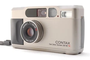 [Quasi come nuovo] Contax T2 Titan Silver fotocamera punta e scatta pellicola 35 mm dal GIAPPONE - Foto 1 di 9