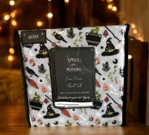 Zauber & Tränke Königin grau Laken Set Hexenhut Ouija Kessel Besen Halloween - Bild 1 von 5
