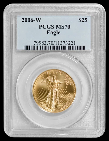2006-W $25 Burnished Gold Eagle PCGS MS70 Cover