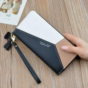 Cartera de cuero para mujer Cartera larga Cartera Tarjetero women wallet - Imagen 1 de 12