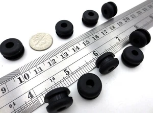 7/16" Hole Fit Rubber Grommet Wiring Bushing For 1/8" Thick Panel, Has 3/16" ID - Picture 1 of 12