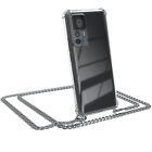 For Xiaomi 12T/12T Pro Phone Case To Sling On Cord Case TPU Chain Silver