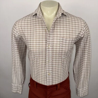 Vintage 60s Vanderbilt Shirt MCM Atomic Rat Pack Polyester Nylon Large Mens 16.5 - Image 1 of 4