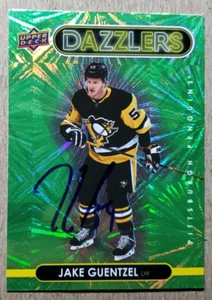 Jake Guentzel Signed 2021 UD Green Dazzlers Autograph Hockey Card Penguins Auto - Picture 1 of 2