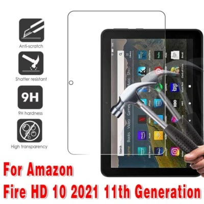 New Tempered Glass Screen Protector For Amazon Fire HD 10/10 Plus 11th Gen 2021 - Image 1 of 4
