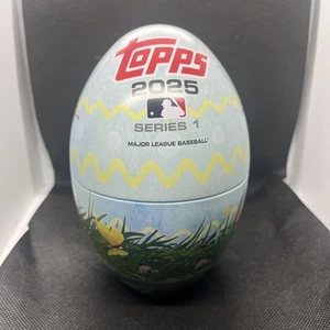 2025 Topps Series 1 Baseball Blue Easter Egg Holiday Tin Empty - Picture 1 of 1