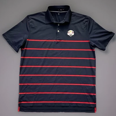 RLX Ralph Lauren Ryder Cup 2020 Golf Polo Shirt USA Blue Red Stripes Large JBHS - Image 1 of 4