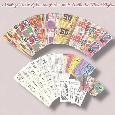 De colección ✿ Paquete de boletos efímeros - Lote de papel diario basura y álbum de recortes (10 piezas) Foto 1 de 4