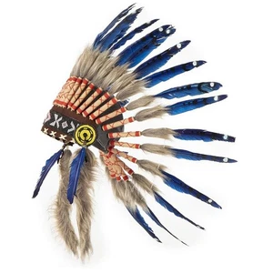 Indian Feather Headdress Costume Accessory Native American Headwear for Festival - Picture 1 of 7