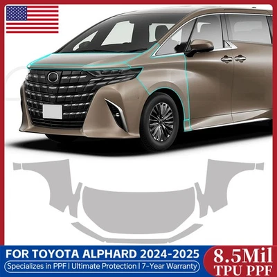For Toyota Alphard 2024-UP Hood Fender Precut Paint Protection Film Clear PPF - Image 1 of 4