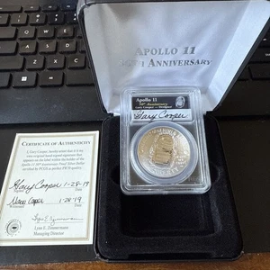 2019 P $1 Apollo 11 50th Anniversary Silver Dollar PCGS PR70DCAM Cooper Signed - Picture 1 of 9