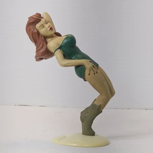 Vintage Bottoms Up R Demars Ganz Soda/Beer Can Holder Green Dress Brunette Rare - Picture 1 of 4