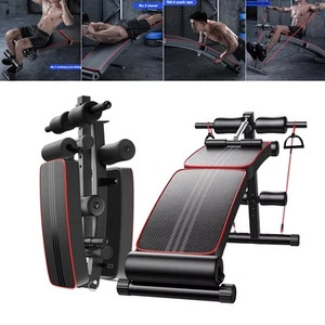 Foldable Adjustable Sit Up Abdominal Bench Press Weight Gym Ab Exercise Fitness - Picture 1 of 24