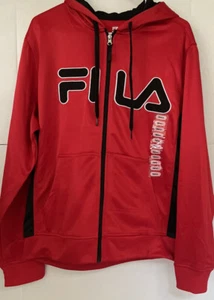 Felpa con cappuccio FILA uomo full zip rossa taglia small - Foto 1 di 5