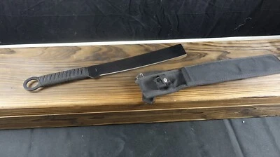 18" BLACK FULL TANG NINJA MACHETE KATANA SWORD ZOMBIE TACTICAL SURVIVAL KNIFE - Image 1 of 4